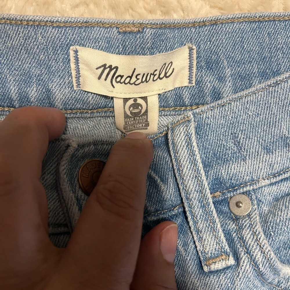 Madewell Denim with Brown Leather Detail - Picture 7 of 8